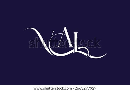 Initial VAL letter logo design. Elegant Monogram Logo Design with Decorative Elements and Typography