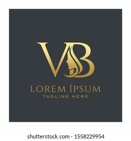 Initial VB Beauty Face Letter Logo Design Vector