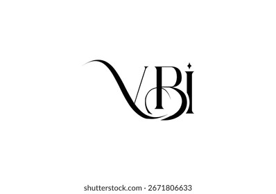 Design inicial do logotipo da letra VBI. Elegante Monograma Logo Design com elementos decorativos e tipografia