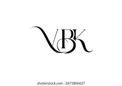 Design inicial do logotipo da letra VBK. Elegante Monograma Logo Design com elementos decorativos e tipografia
