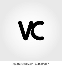 initial vc black business logo