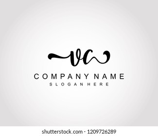 Initial VC handwriting logo vector