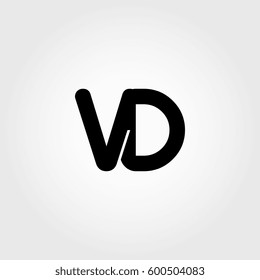 initial vd black business logo