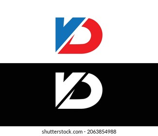 Initial VD And DV letter Logo Design Vector Template.