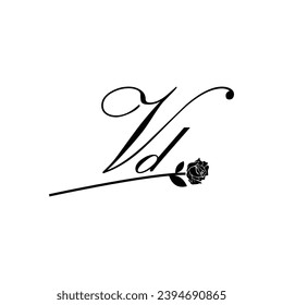 Ursprüngliche VD-Handschrift Blumentypografie Ornament modern