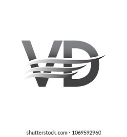 Initial VD wing logo, grey color vector logotype, logo for company name business and company identity.