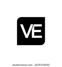 initial VE in the box logo design vector