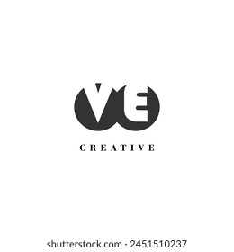 Initial VE company creative label trendy idea brand