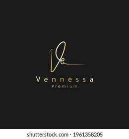 Initial VE letter luxury beauty flourishes ornament monogram logo