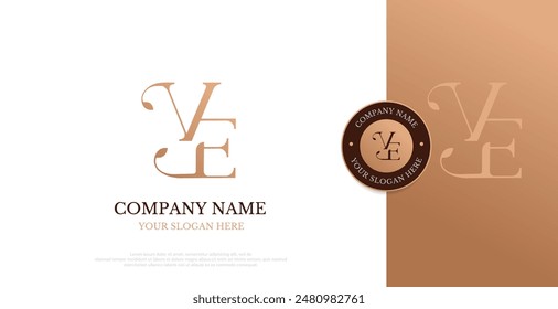 Initial VE Logo Design Vector 