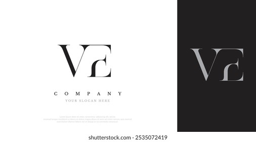 Vetor de design do logotipo VE inicial 