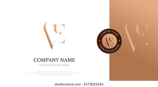 Initial VE Logo Design Vector Elegant 