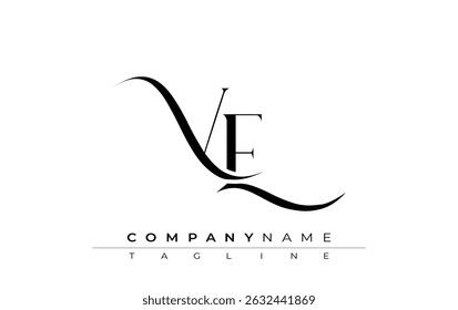 Vetor de design de logotipo VE inicial. Elegante Monograma Logo Design com elementos decorativos e tipografia