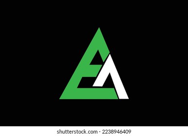 Initial vector design of green and white EA letter logo