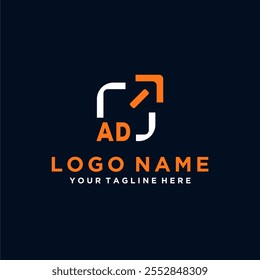 Initial vector minimal modern technology logo design