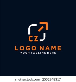 Initial vector minimal modern technology logo design