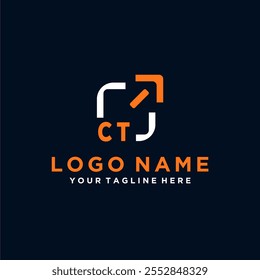 Initial vector minimal modern technology logo design