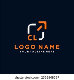 Initial vector minimal modern technology logo design