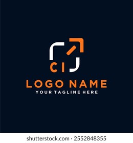 Vetor inicial mínimo moderno tecnologia logotipo design