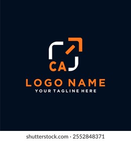 Vetor inicial mínimo moderno tecnologia logotipo design