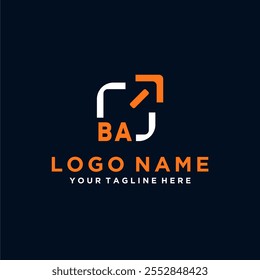 Initial vector minimal modern technology logo design