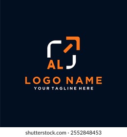 Initial vector minimal modern technology logo design
