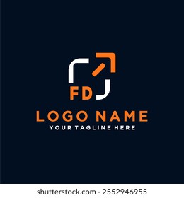 Initial vector minimal modern technology logo design