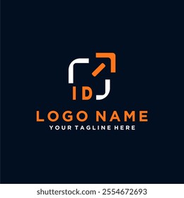 Initial vector minimal modern technology logo design