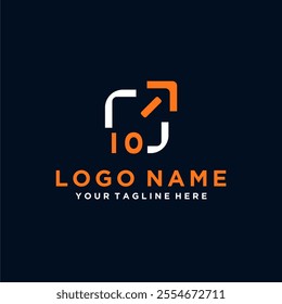 Initial vector minimal modern technology logo design