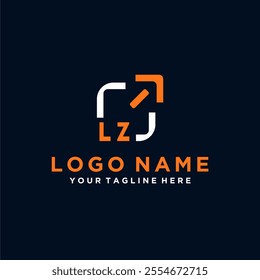 Initial vector minimal modern technology logo design