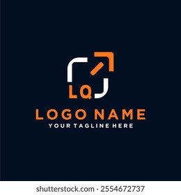 Initial vector minimal modern technology logo design