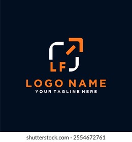 Initial vector minimal modern technology logo design