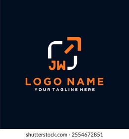 Initial vector minimal modern technology logo design