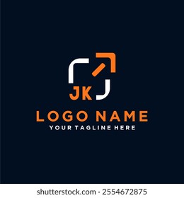 Initial vector minimal modern technology logo design