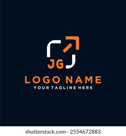 Initial vector minimal modern technology logo design