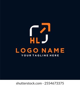 Initial vector minimal modern technology logo design