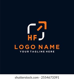 Initial vector minimal modern technology logo design