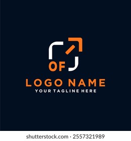 Initial vector minimal modern technology logo design