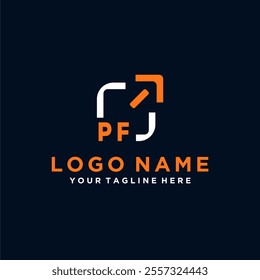 Initial vector minimal modern technology logo design