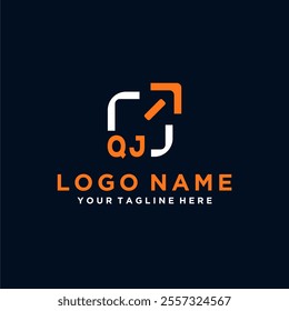 Initial vector minimal modern technology logo design