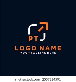 Initial vector minimal modern technology logo design