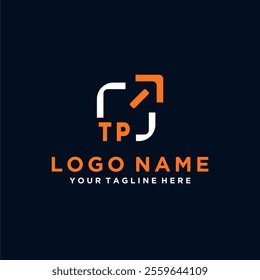 Initial vector minimal modern technology logo design