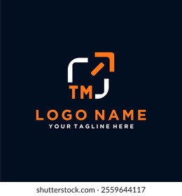 Initial vector minimal modern technology logo design