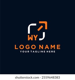 Initial vector minimal modern technology logo design