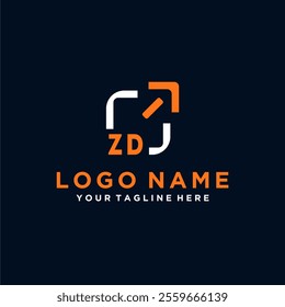 Initial vector minimal modern technology logo design