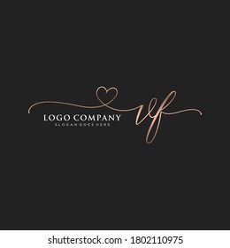 Initial VF beauty monogram and elegant logo design, handwriting logo of initial signature, wedding, fashion, floral and botanical with creative template.