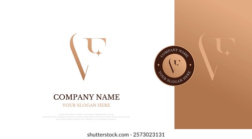 Initial VF Logo Design Vector Elegant 