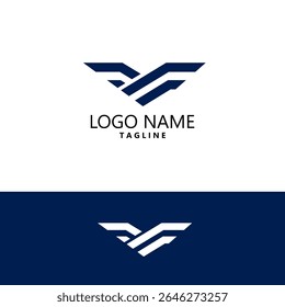 initial VF logo design vector
