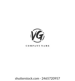 Inicial VG cepillo logo de la empresa identidad de tendencia