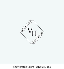 Initial VH beauty elegant logo design floral template illustration